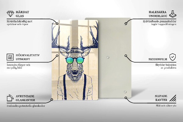 De vidrio templado Ilustración de hombre ciervo