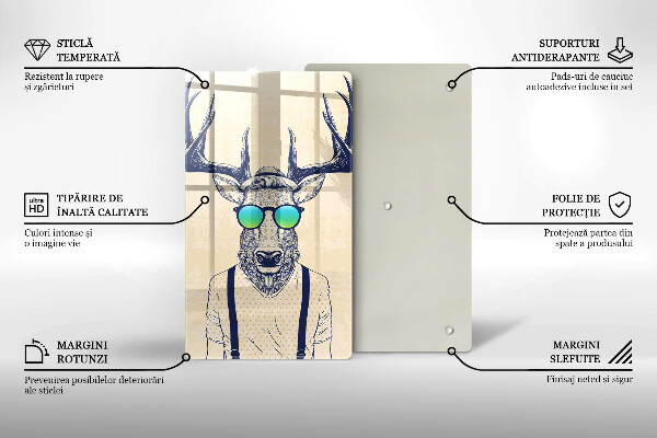 De vidrio templado Ilustración de hombre ciervo