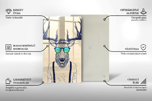 De vidrio templado Ilustración de hombre ciervo