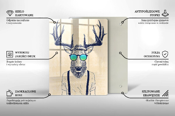 De vidrio templado Ilustración de hombre ciervo