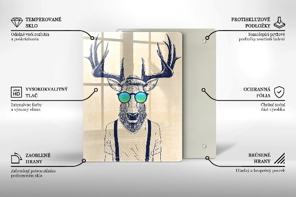 De vidrio templado Ilustración de hombre ciervo