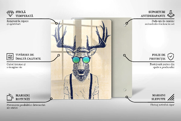 De vidrio templado Ilustración de hombre ciervo