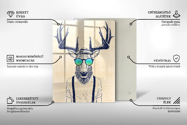 De vidrio templado Ilustración de hombre ciervo