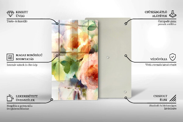 De vidrio templado flores pintadas