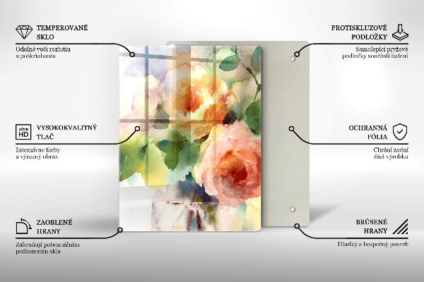 De vidrio templado flores pintadas