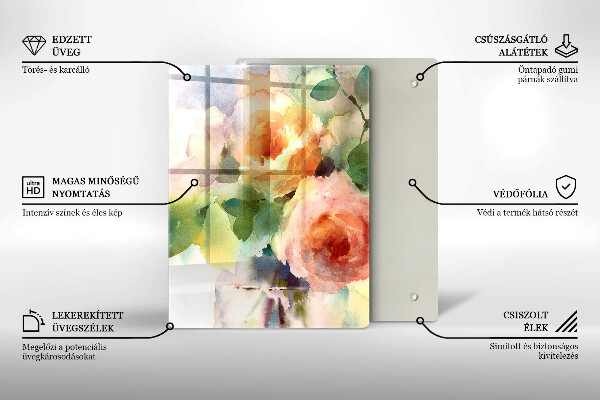 De vidrio templado flores pintadas