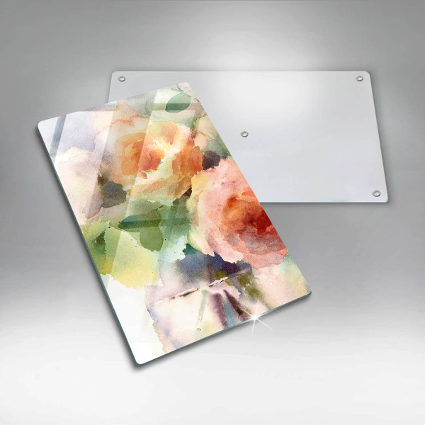 De vidrio templado flores pintadas