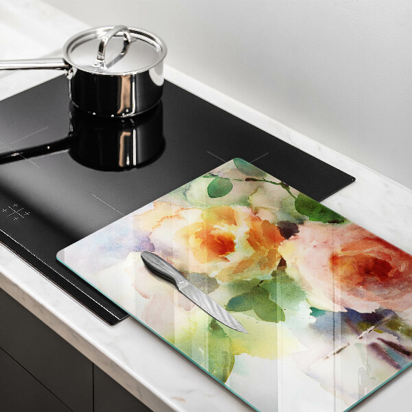 De vidrio templado flores pintadas