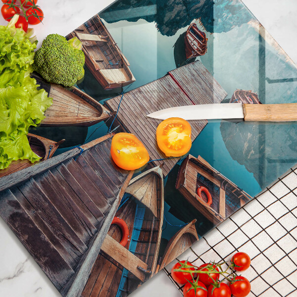 De vidrio templado Barcos en el lago