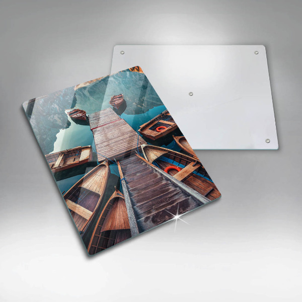 De vidrio templado Barcos en el lago