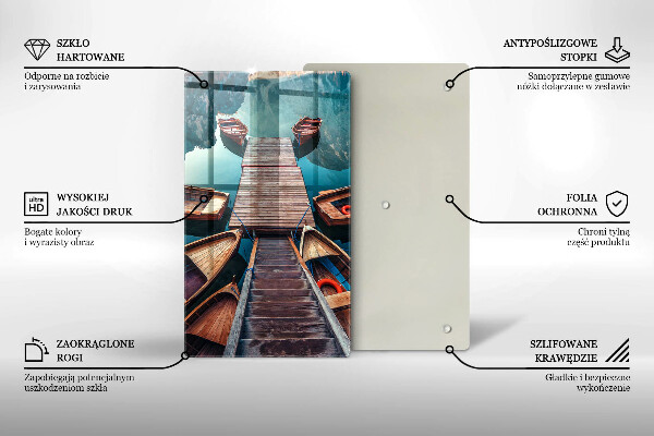 De vidrio templado Barcos en el lago