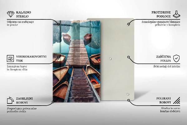 De vidrio templado Barcos en el lago