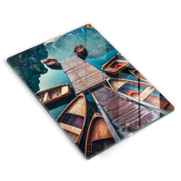 De vidrio templado Barcos en el lago