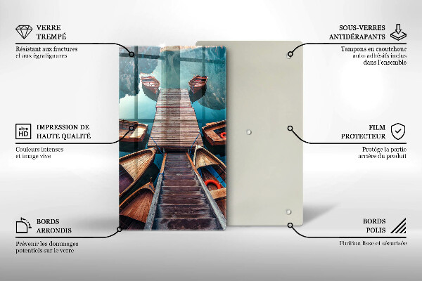 De vidrio templado Barcos en el lago