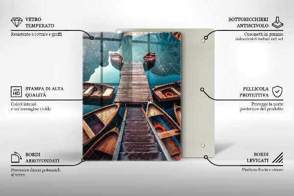 De vidrio templado Barcos en el lago