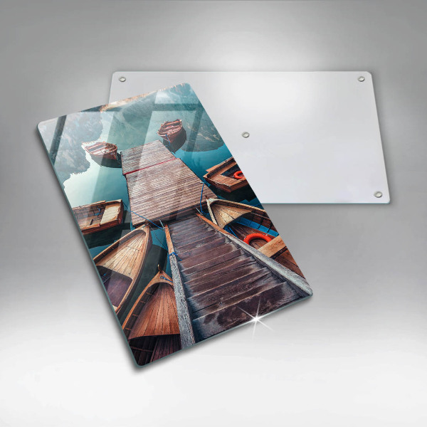 De vidrio templado Barcos en el lago