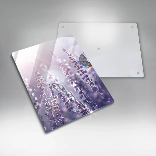 De vidrio templado Flores silvestres y mariposas