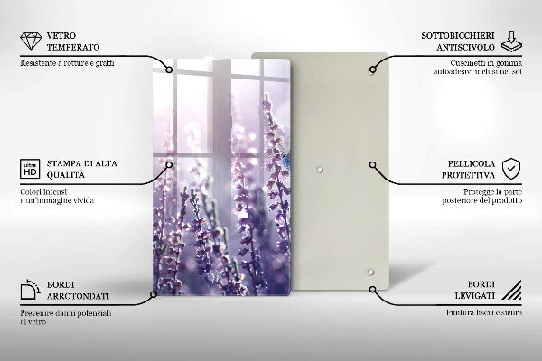 De vidrio templado Flores silvestres y mariposas