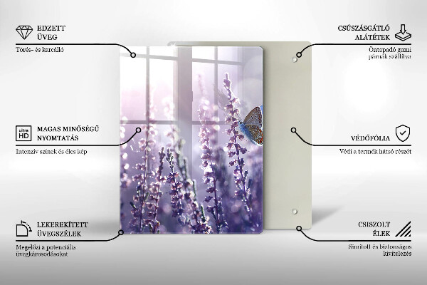 De vidrio templado Flores silvestres y mariposas