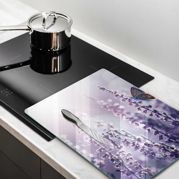 De vidrio templado Flores silvestres y mariposas