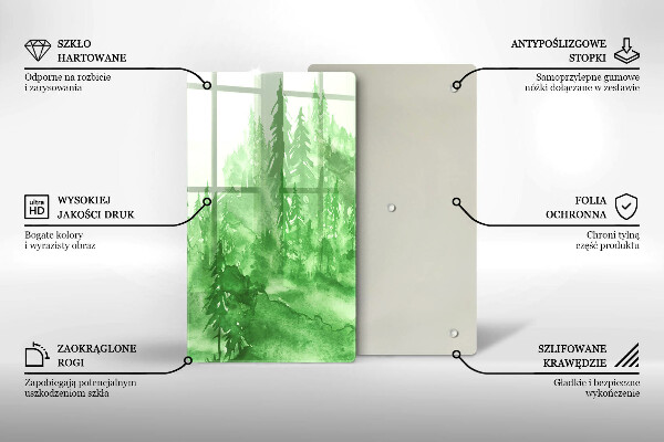 De vidrio templado bosque pintado