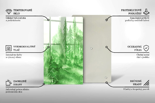 De vidrio templado bosque pintado