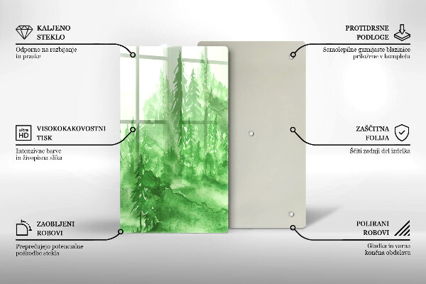 De vidrio templado bosque pintado