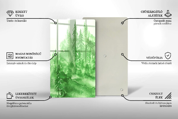 De vidrio templado bosque pintado