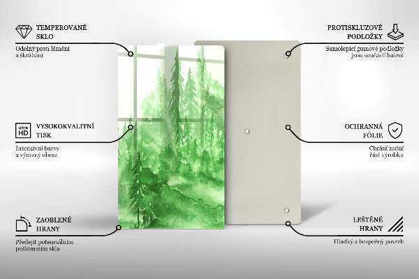 De vidrio templado bosque pintado