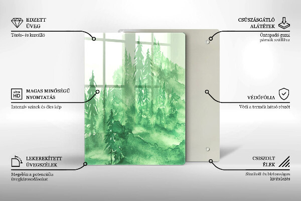 De vidrio templado bosque pintado