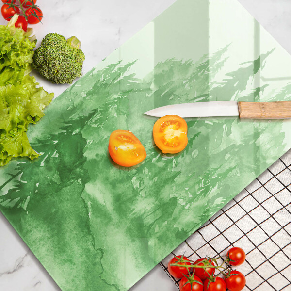 De vidrio templado bosque pintado