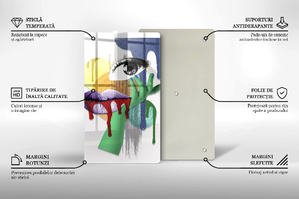 De vidrio templado Collage de arte abstracto