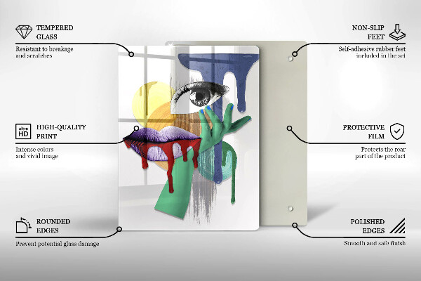 De vidrio templado Collage de arte abstracto