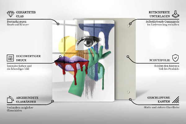 De vidrio templado Collage de arte abstracto