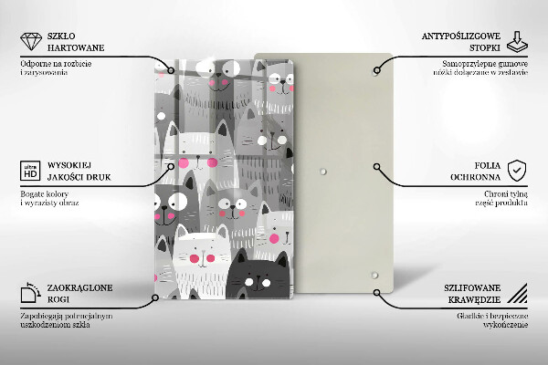 De vidrio templado Ilustración de gatos