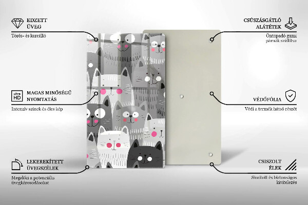 De vidrio templado Ilustración de gatos