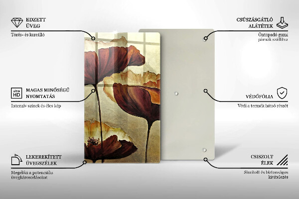 De vidrio templado Flores boho pintadas