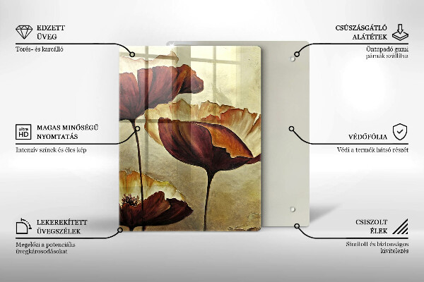 De vidrio templado Flores boho pintadas