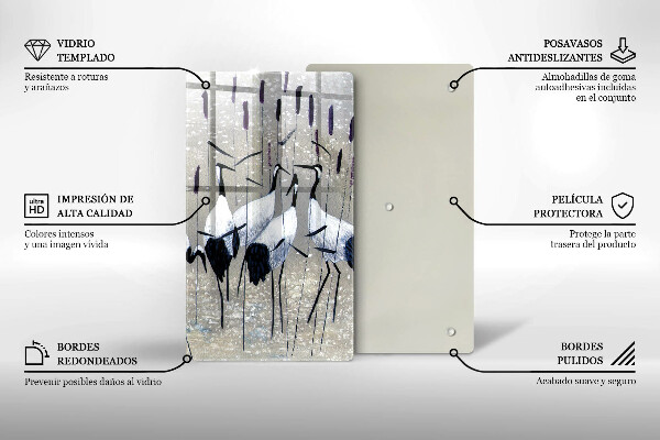 De vidrio templado grullas japonesas