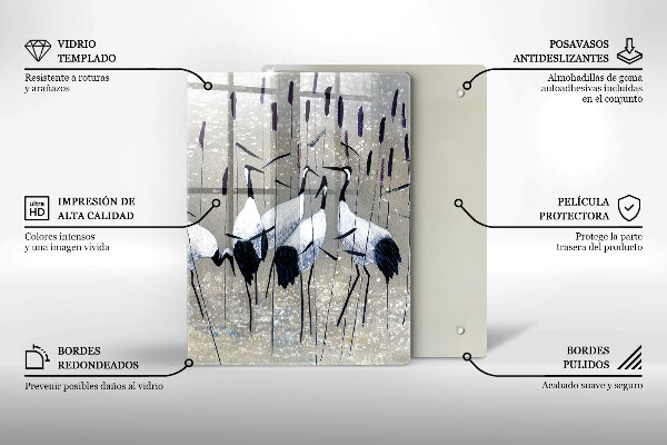 De vidrio templado grullas japonesas