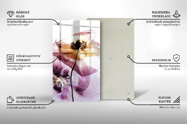 De vidrio templado flores delicadas