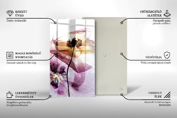 De vidrio templado flores delicadas