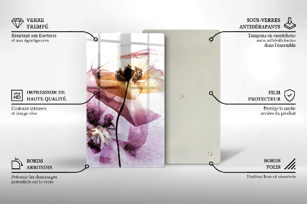 De vidrio templado flores delicadas