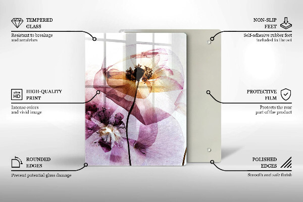 De vidrio templado flores delicadas