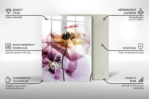 De vidrio templado flores delicadas