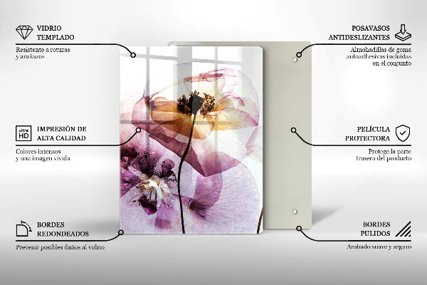 De vidrio templado flores delicadas