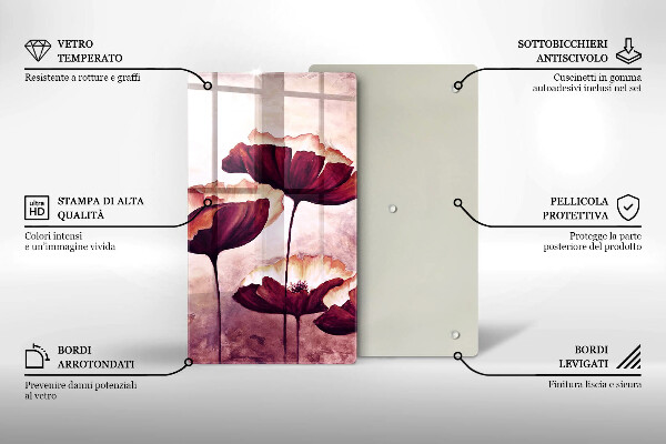 De vidrio templado pintura de flores