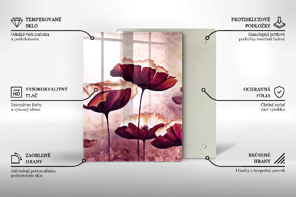 De vidrio templado pintura de flores