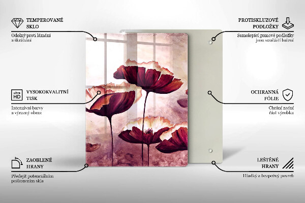 De vidrio templado pintura de flores