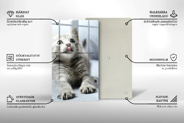 De vidrio templado Pequeño gatito lindo